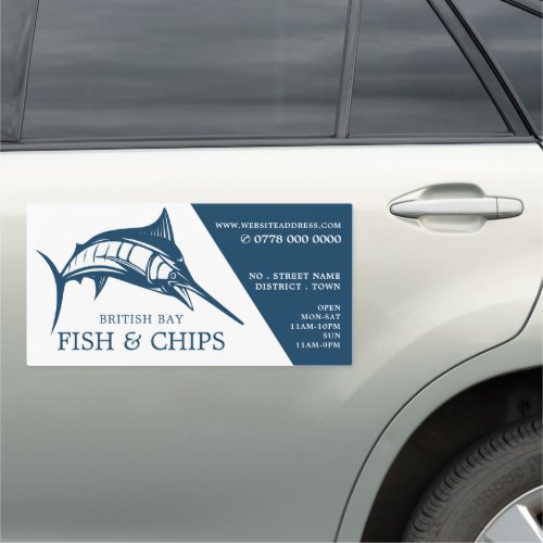 Fish  Chip Shop Restaurant Advertising Car Magnet