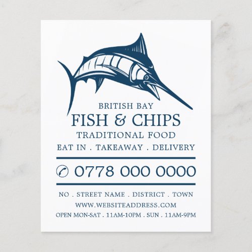 Fish  Chip Shop Restaurant Menu Advertising Flyer