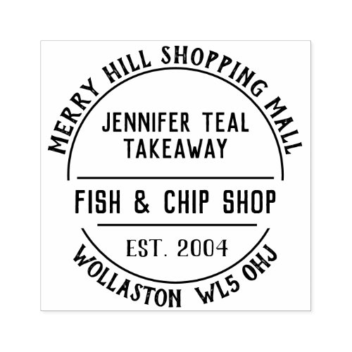 Fish  Chip Shop Rubber Stamp