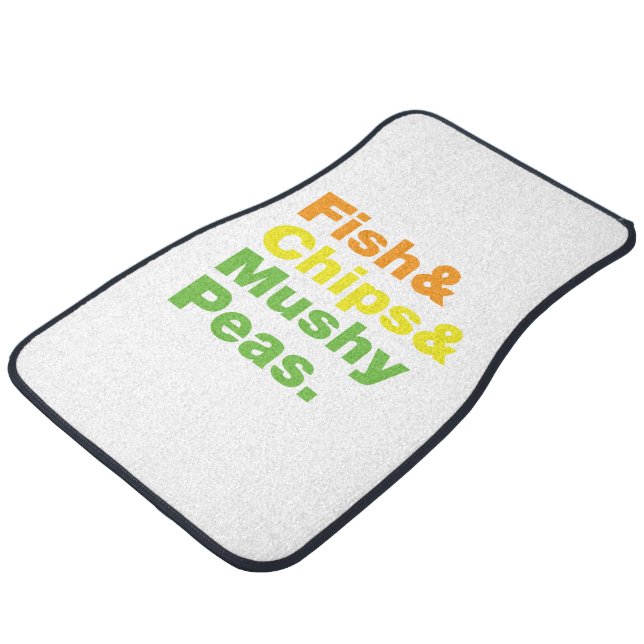 Fish & Chips & Mushy Peas. Car Mat (Angled)