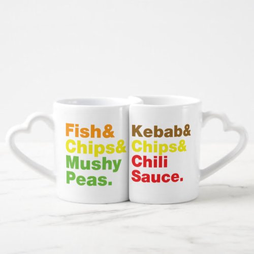 Fish  Chips  Mushy Peas Coffee Mug Set