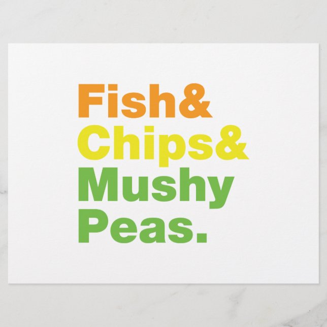Fish & Chips & Mushy Peas. Flyer (Front)