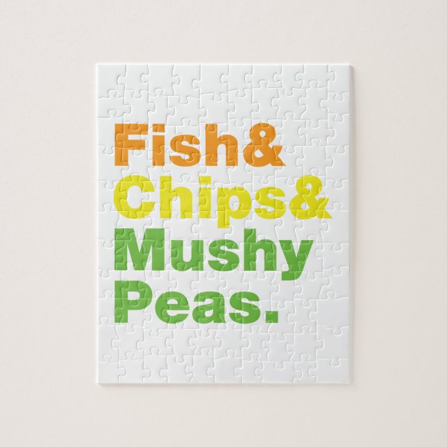 Fish & Chips & Mushy Peas. Jigsaw Puzzle (Vertical)