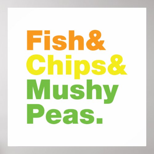 Fish  Chips  Mushy Peas Poster