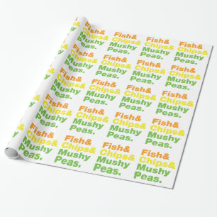Fish & Chips & Mushy Peas. Wrapping Paper
