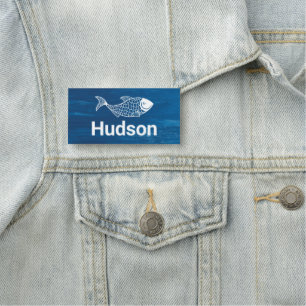 Fish & Chips Restaurant   Nautical Coastal   Staff Name Tag