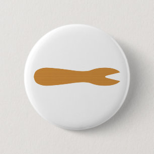 Fish & Chips Shop Wooden Fork Button