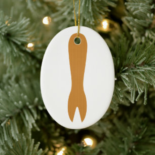 Fish & Chips Shop Wooden Fork Ceramic Ornament
