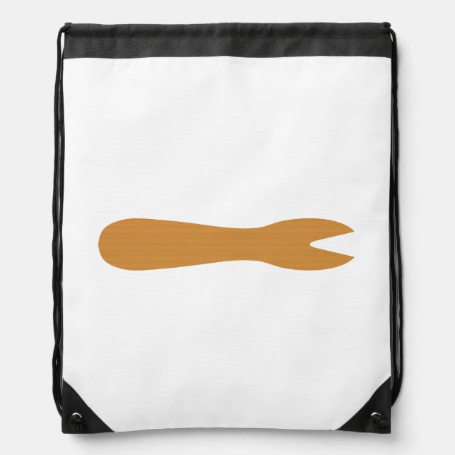 Fish & Chips Shop Wooden Fork Drawstring Bag (Front)