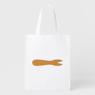 Fish & Chips Shop Wooden Fork Grocery Bag