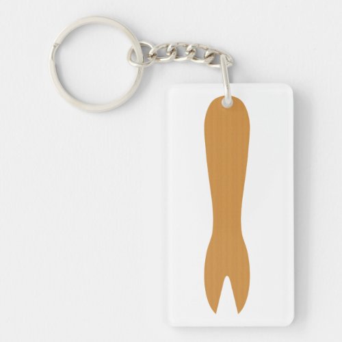 Fish  Chips Shop Wooden Fork Keychain