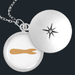 Fish & Chips Shop Wooden Fork Locket Necklace<br><div class="desc">Chippy Fork!
Globe Trotters specialises in idiosyncratic imagery from around the globe. Here you will find unique Greeting Cards,  Postcards,  Posters,  Mousepads and more.</div>
