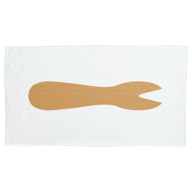 Fish & Chips Shop Wooden Fork Pillow Case (Front-Left)