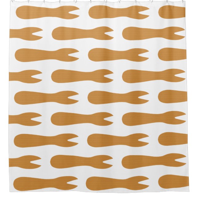 Fish & Chips Shop Wooden Fork Shower Curtain (Front)