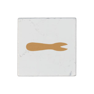 Fish & Chips Shop Wooden Fork Stone Magnet