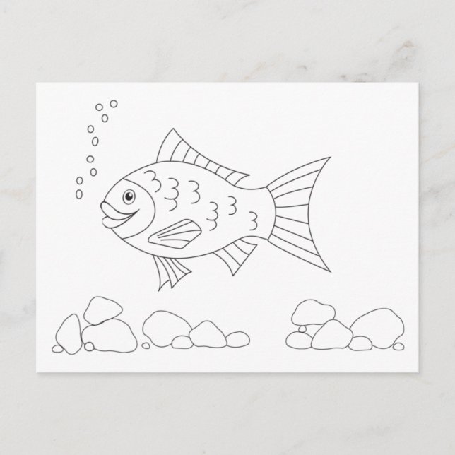 Fish Color me postcard (Front)