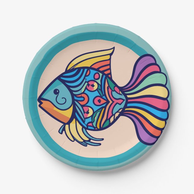 fish colore paper plates (Front)