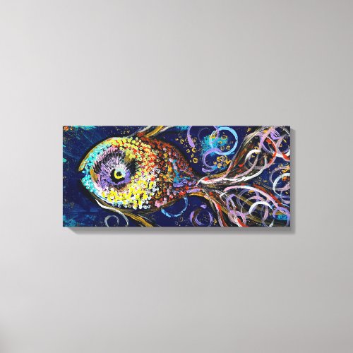 Fish Colorful Wrapped Canvas Print