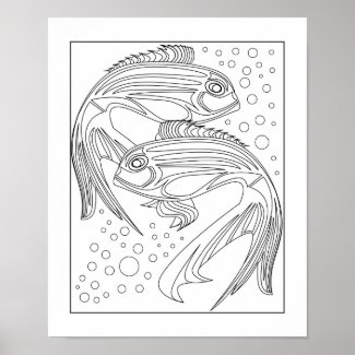 Fish Coloring Poster