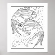 Fish Coloring Poster