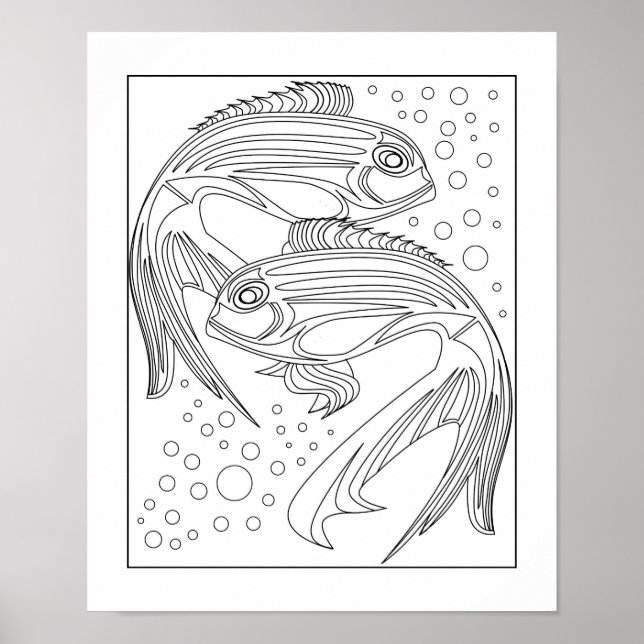 Fish Coloring Poster (Front)