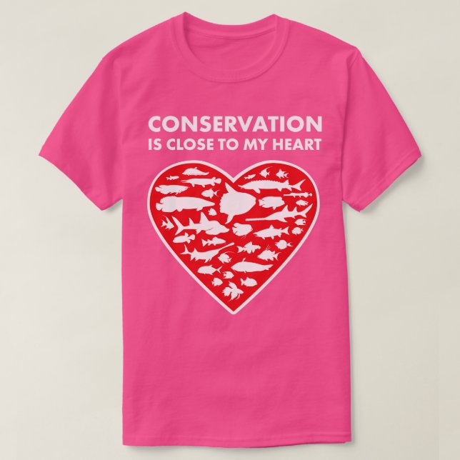 Fish Conservation Heart T-Shirt (Design Front)