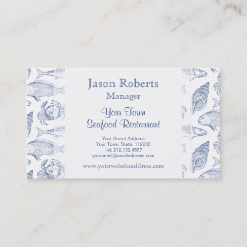 Fish Crab and Seashells Coastal Resort Business Card