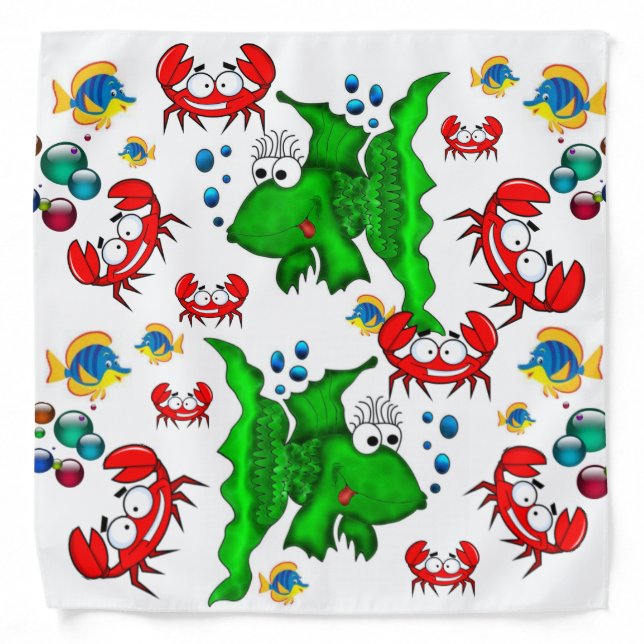 Fish Crab Ocean Beach Bandana (Front)