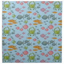 Fish & Crabs Dinner Napkin