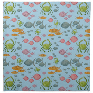 Fish & Crabs Dinner Napkin