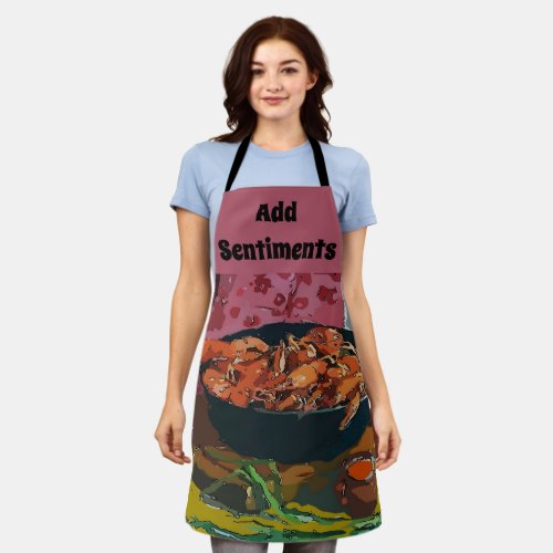 Fish Crayfish  Design edit  add text Apron