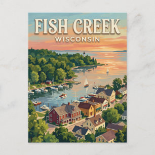 Fish Creek harbor Wisconsin Postcard