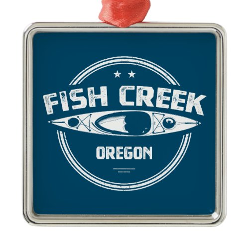Fish Creek Oregon Kayak Metal Ornament