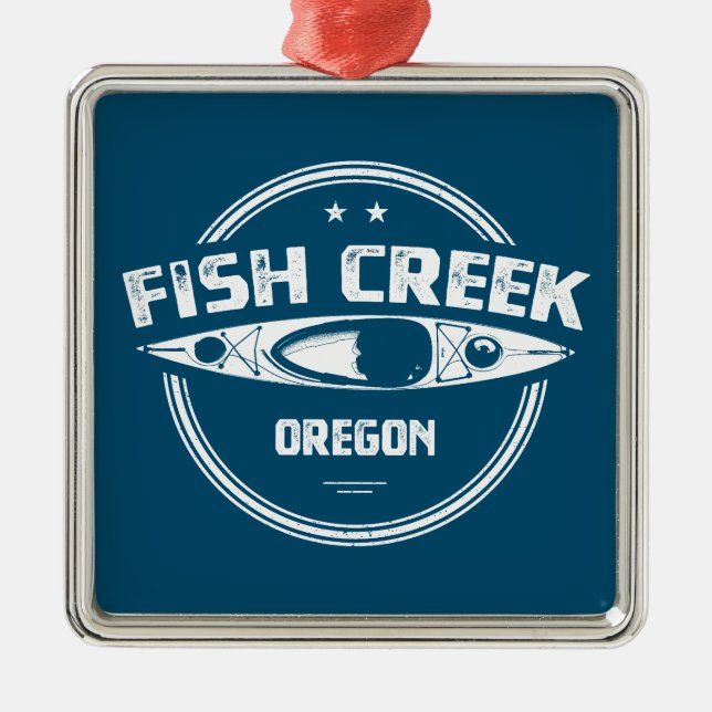 Fish Creek Oregon Kayak Metal Ornament (Front)