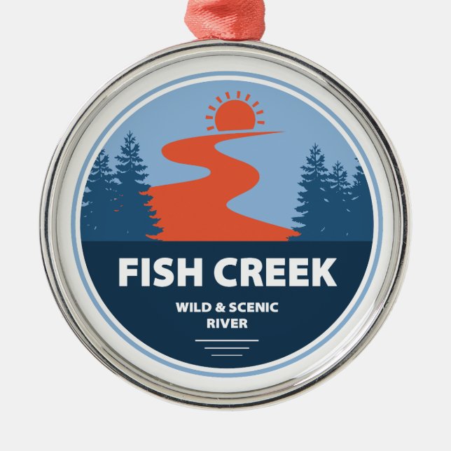 Fish Creek Wild And Scenic River Oregon Metal Ornament (Front)
