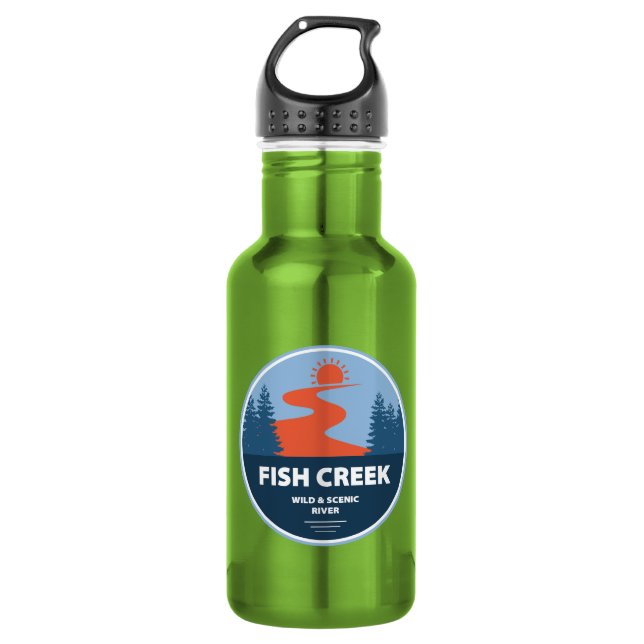 Fish Creek Wild And Scenic River Oregon Stainless Steel Water Bottle (Front)