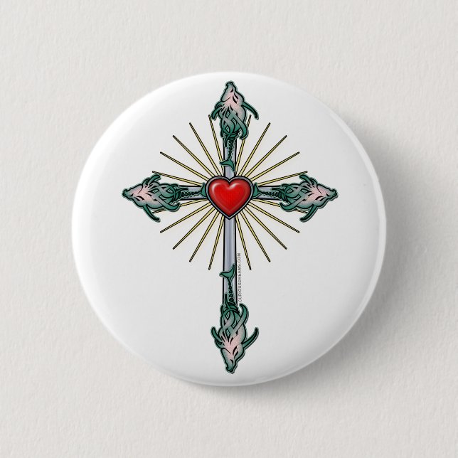 Fish-Cross-Heart Button (Front)