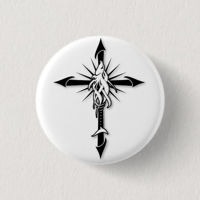 Fish-Cross_Shadow Button (Front)