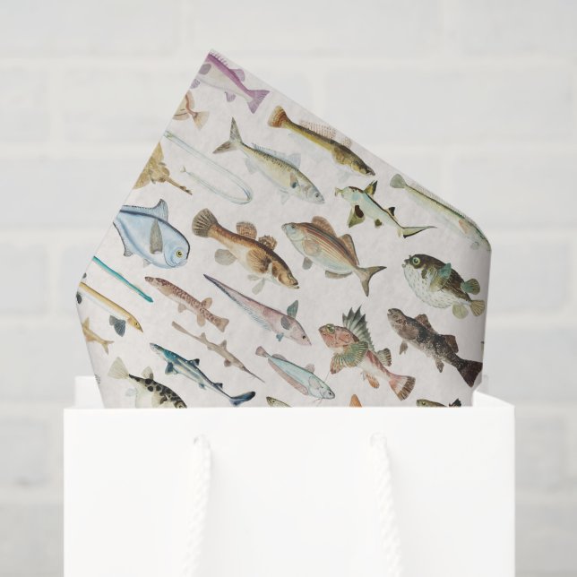 Fish Decoupage Paper, Marine Life Tissue Paper (Gift Bag)
