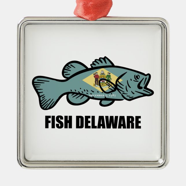 Fish Delaware Metal Ornament (Front)