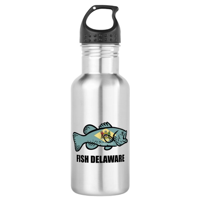 Fish Delaware Stainless Steel Water Bottle (Front)