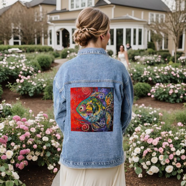 Fish Denim Jeans Jacket (Wedding Back)