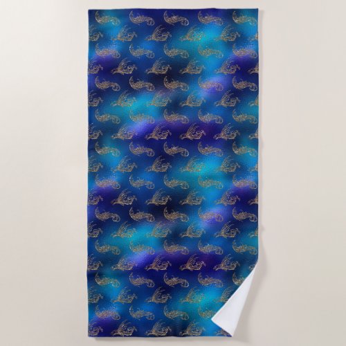 Fish design beach towel