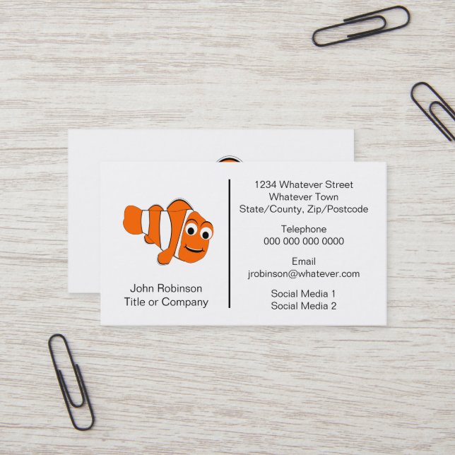 Fish Design Business Card (Front/Back In Situ)
