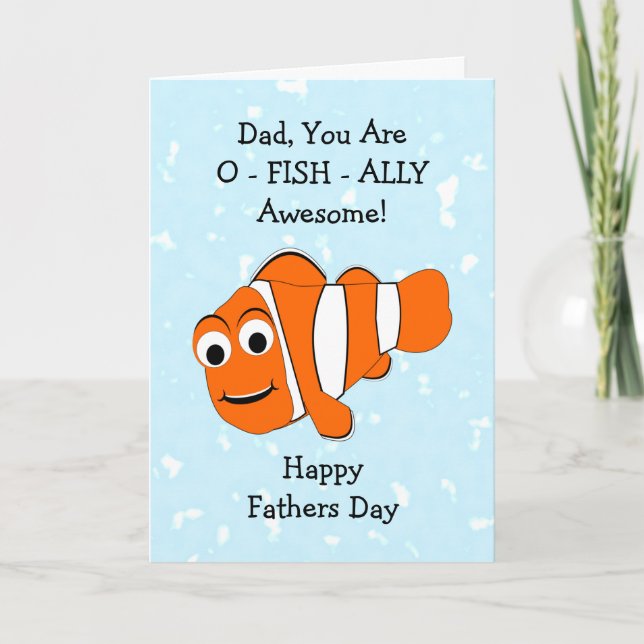 Fish Design Personalised Father's Day Card (Front)