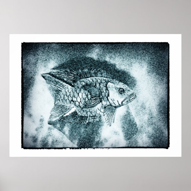 Fish - digi & photo ink art (Poster) Poster (Front)