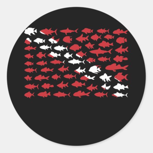 Fish Dive for Scuba Diver Fish lover  Classic Round Sticker