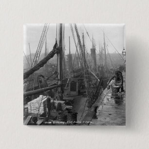 Fish docks, Grimsby, early 20th century Button