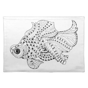 Fish Doodle Cloth Placemat