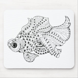 Fish Doodle Mouse Pad